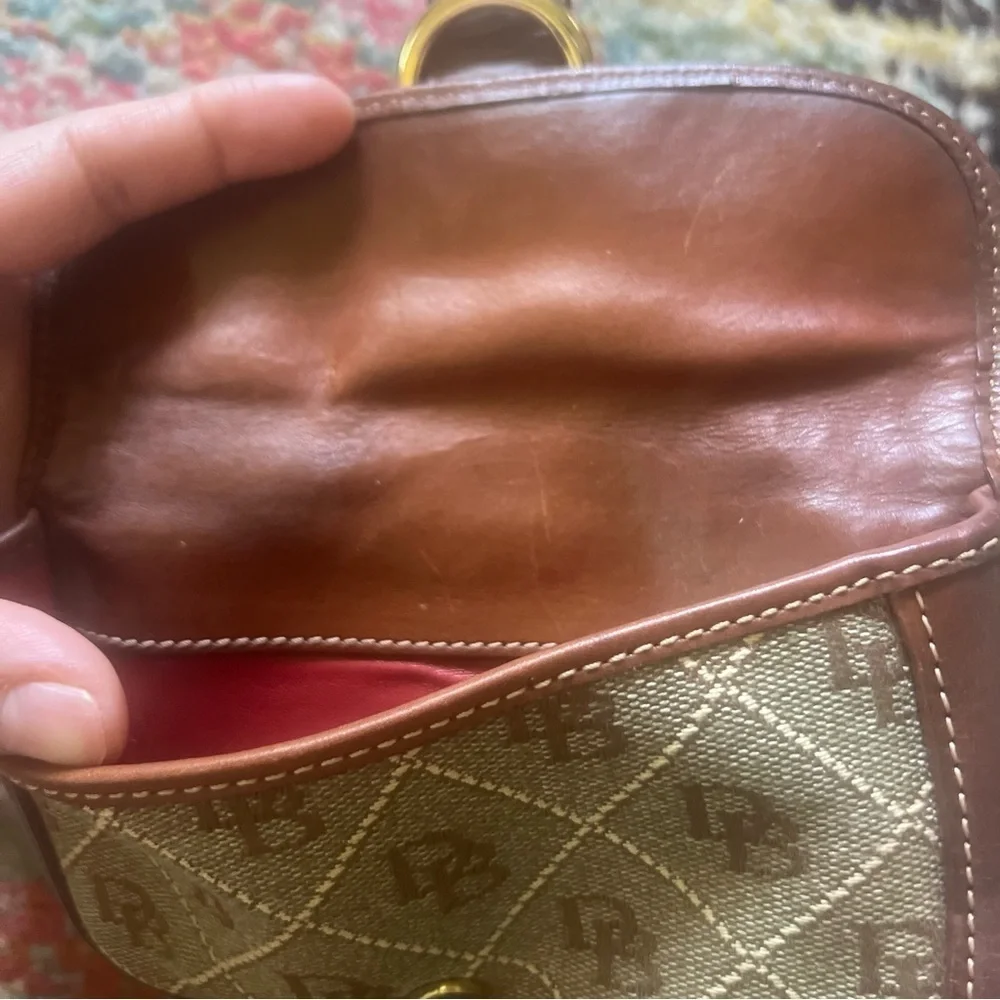 DOONEY & BOURKE Brown Canvas Signature Monogram DB Wristlet Wallet